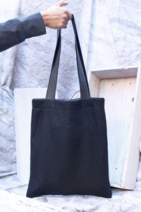 black wool reversible tote bag