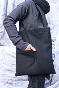 Unisex wool reversible tote bag