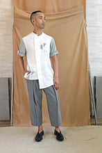 Load image into Gallery viewer, Men&#39;s White and Grey Linen Shirt