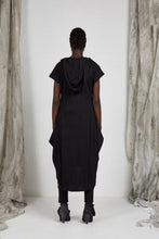 Load image into Gallery viewer, Black Draped Knit Dress with Detachable Hood