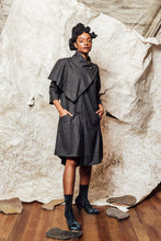 Load image into Gallery viewer, unisex wool charcoal scarf tunic dress 