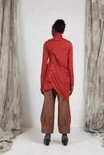 Load image into Gallery viewer, Hand made artisan bamboo knit draped tunic top