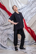 Load image into Gallery viewer, Unisex Edgy Black Viscose Kimono Zip Jacket