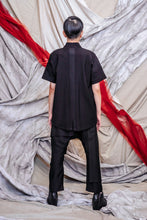 Load image into Gallery viewer, Unisex Modern Black Viscose Kimono Zip Jacket