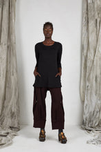 Load image into Gallery viewer, Black Viscose Knit Women&#39;s Pocket Tunic Top
