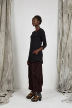 Load image into Gallery viewer, Black Viscose Knit Women&#39;s Pocket Tunic Top Melbourne Made