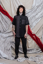 Load image into Gallery viewer, Menswear Black bamboo and linen Button Down Shirt