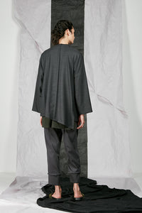 Italian Wool Suiting Unisex Kimono Zip Jacket