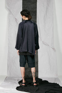 Tencel Cupro Linen Unisex Kimono Zip Jacket