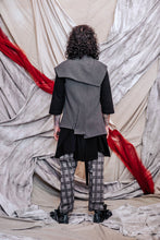 Load image into Gallery viewer, Menswear Unisex Paneled Asymmetrical Slate Linen Jacquard Vest