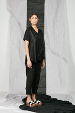 Load image into Gallery viewer, Women&#39;s Black Viscose Flare Tunic Top