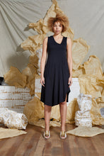Load image into Gallery viewer, Black Knit Asymmetrical Dress