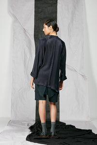 Tencel Cupro Linen Women's Unisex Kimono Zip Jacket