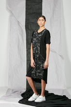 Load image into Gallery viewer, Black Kimono Sleeve Knit Tee Shirt Dress with Pockets