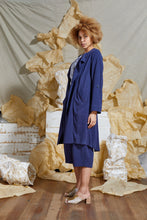 Load image into Gallery viewer, Indigo Linen Trench Jacket