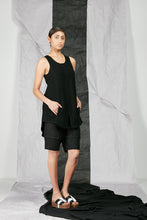 Load image into Gallery viewer, Women&#39;s Black Linen Flared Tank Top