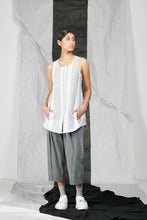 Load image into Gallery viewer, White Stripe Linen Women&#39;s Tank Top